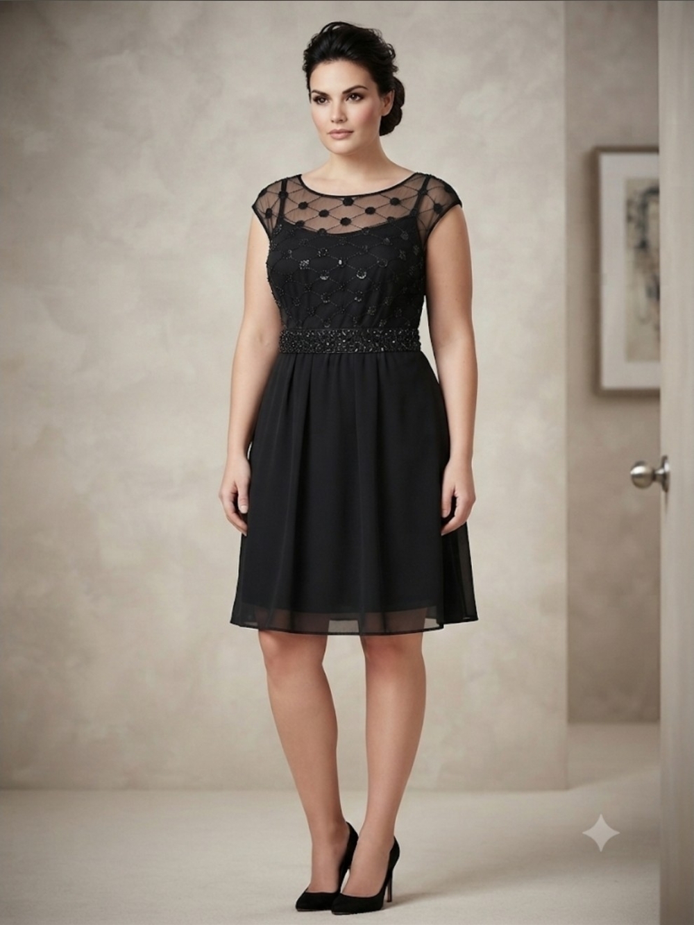 Ricki's Black Beaded Cocktail Dress